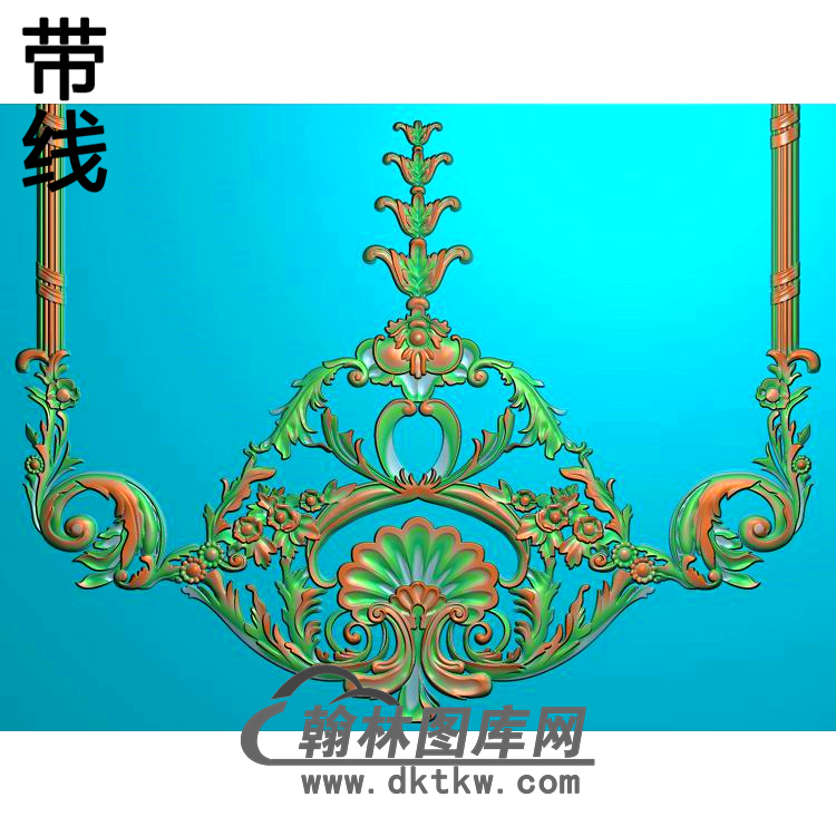 欧式长方形洋花精雕图（CYH-487）展示