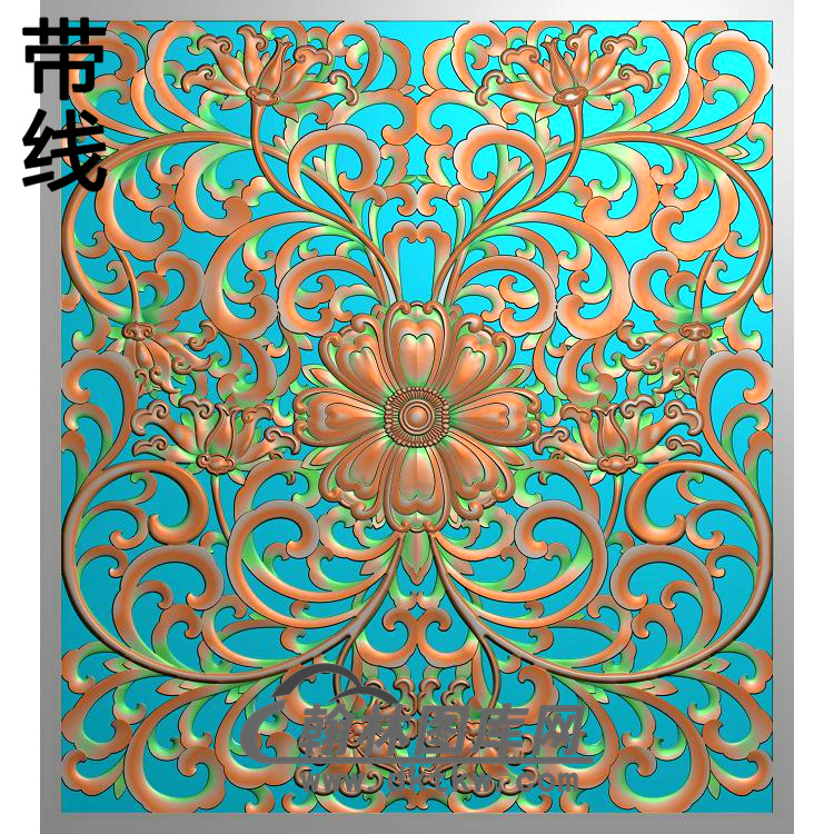 欧式长方形洋花精雕图（CYH-540）展示