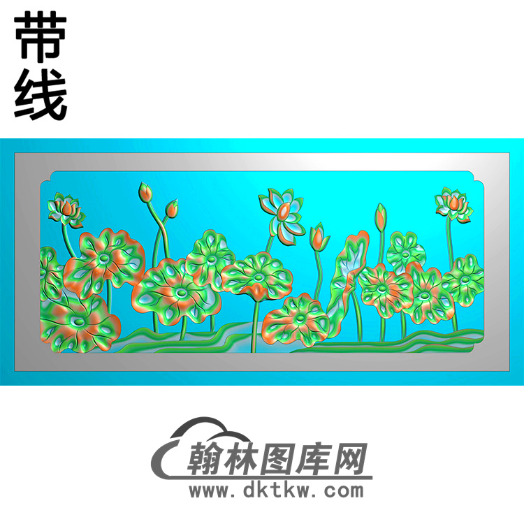 荷花碑板精雕图（MBBB-1507）展示