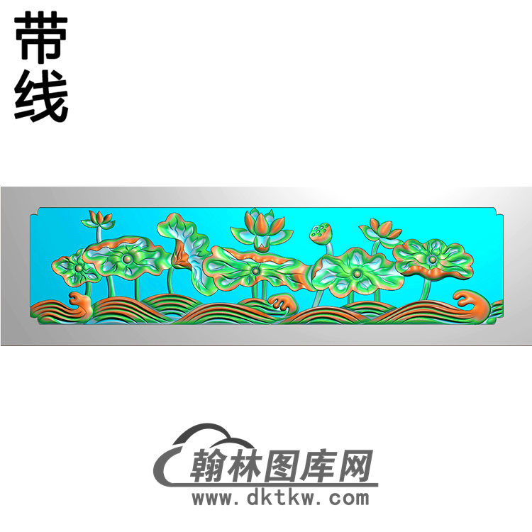 荷花碑板精雕图（MBBB-1515）展示