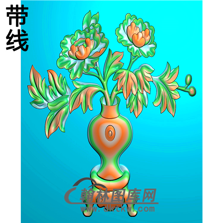 花瓶碑板精雕图（MBBB-1528）展示