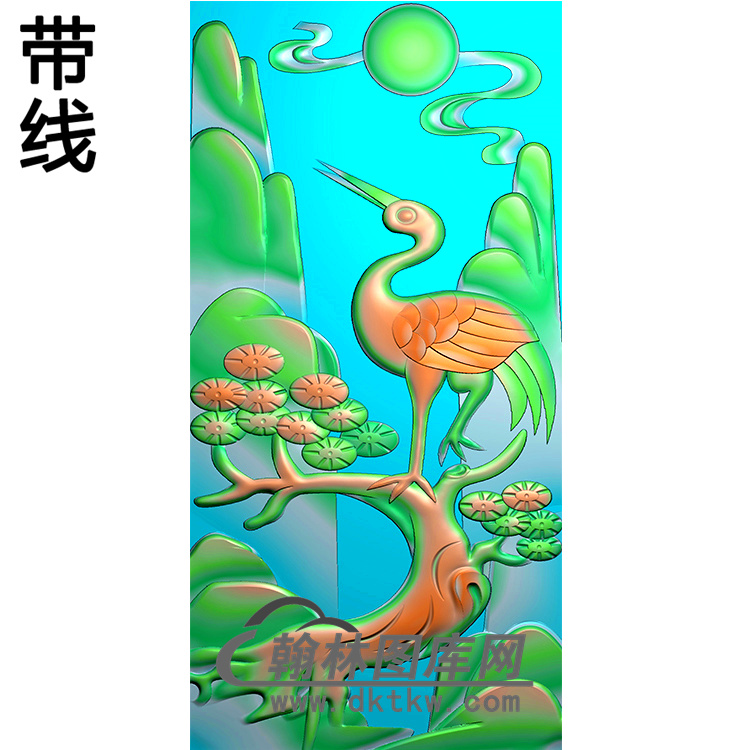 松鹤碑板精雕图（MBBB-1552）展示