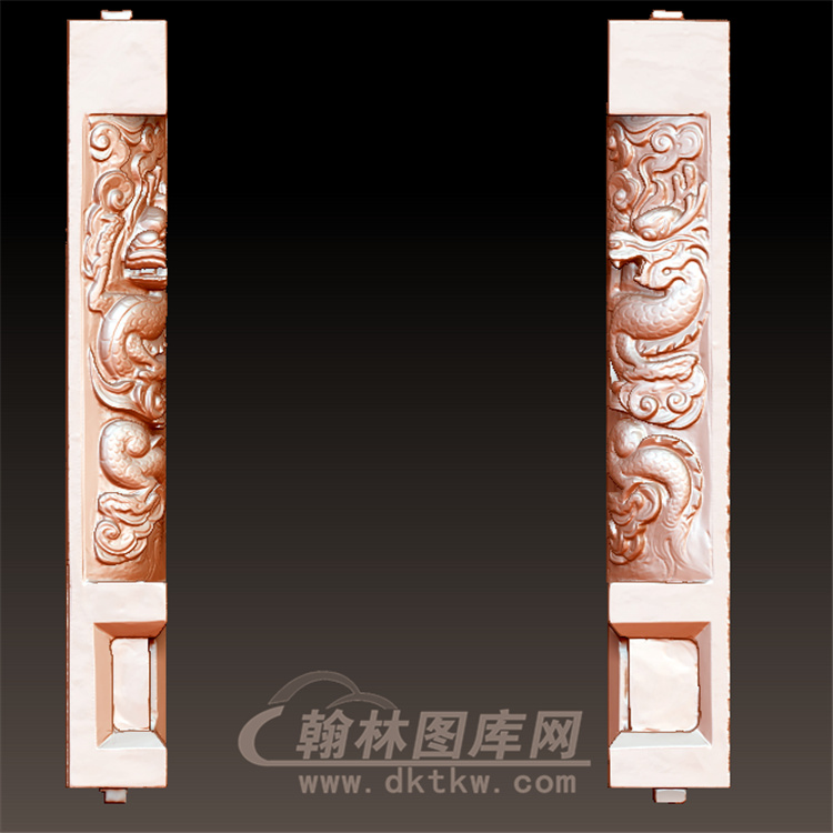 龙柱立体圆雕图（YML-45)展示