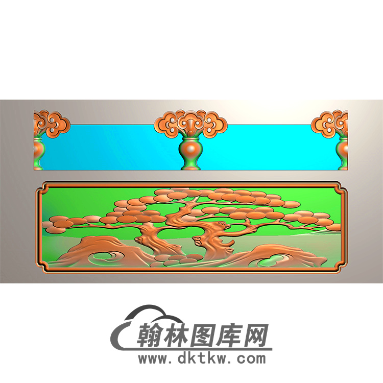 松树碑板精雕图（MBBB-1575）展示