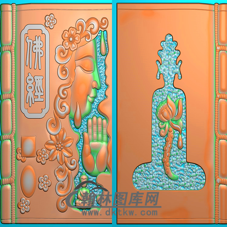 侧面佛经半身佛像精雕图（SFX-214)展示