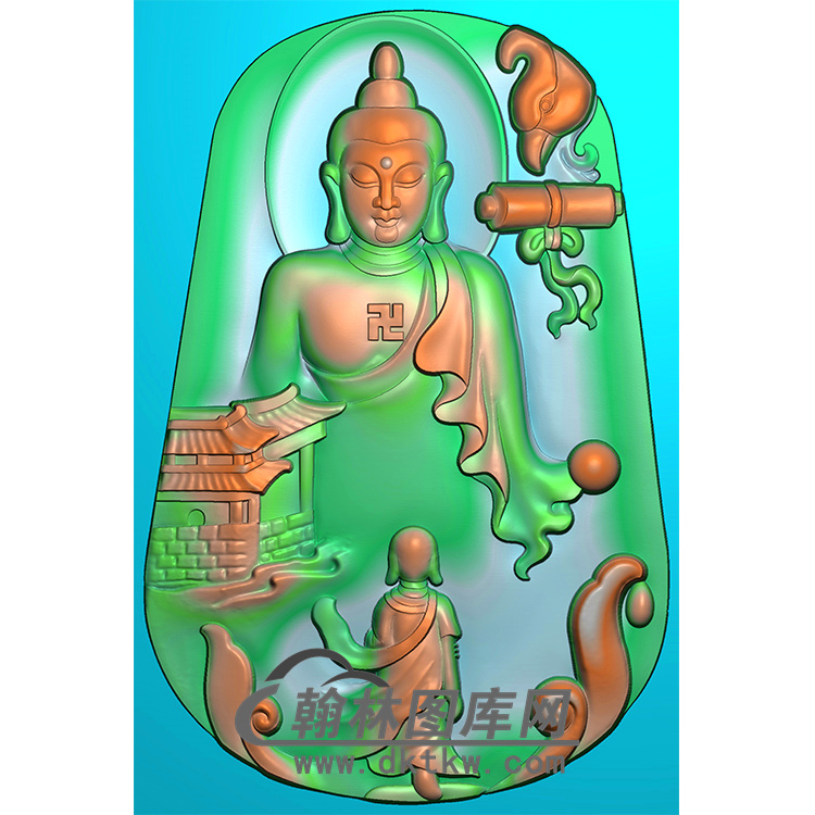 山水半身佛像精雕图（SFX-219)展示