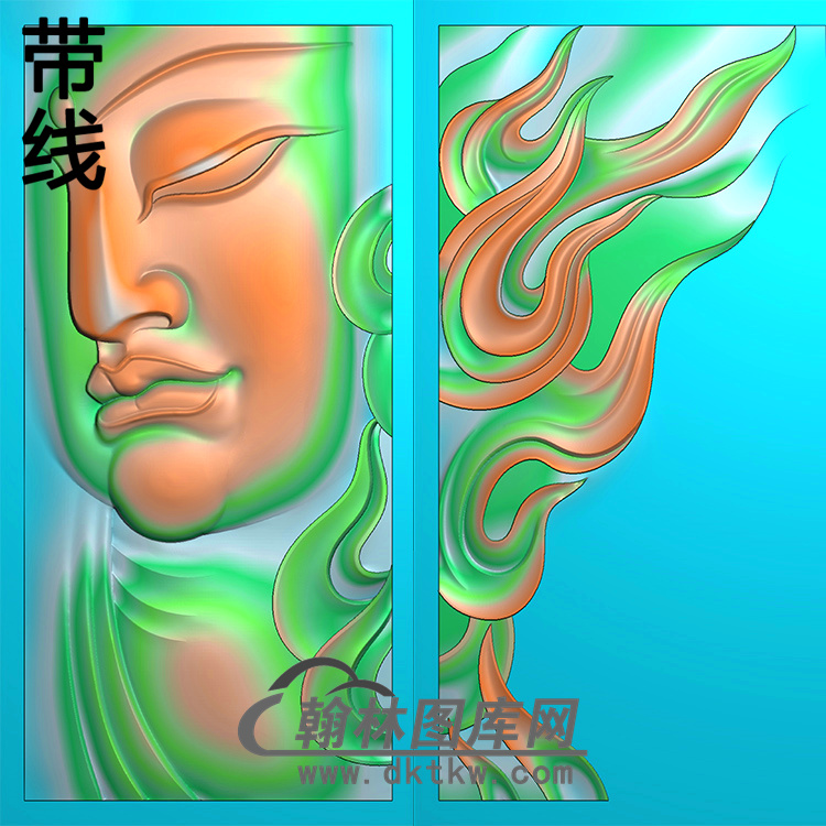 火焰佛半身佛像精雕图（SFX-243)展示
