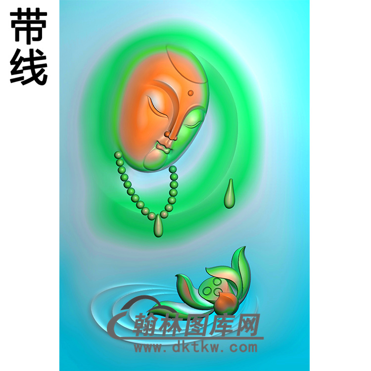 荷花佛头半身佛像精雕图（SFX-248)展示