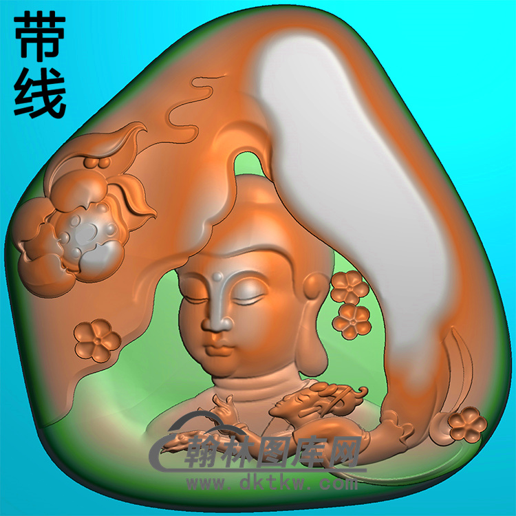 荷花仙女佛半身佛像精雕图（SFX-289)展示