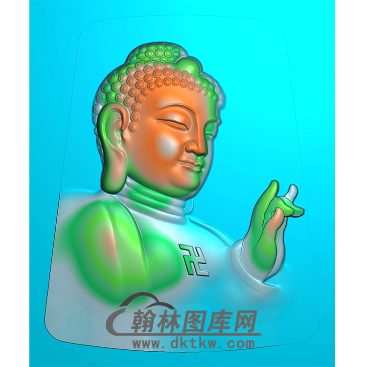 如来佛侧脸佛半身佛像精雕图（SFX-293)展示