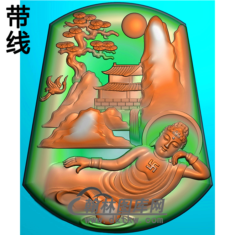 山水佛像精雕图（LFX-067)展示