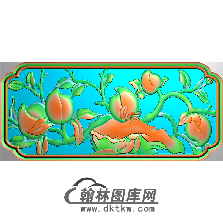 桃子无线碑板精雕图（MBBB-1629）展示