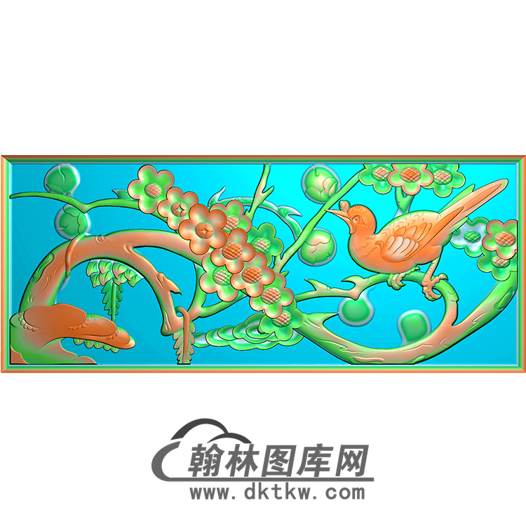 梅花无线碑板精雕图（MBBB-1636）展示