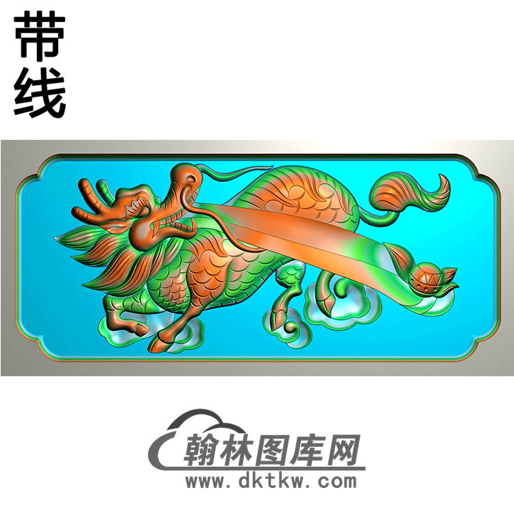 麒麟碑板精雕图（MBBB-1648）展示