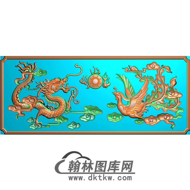 龙凤无线碑板精雕图（MBBB-1663展示