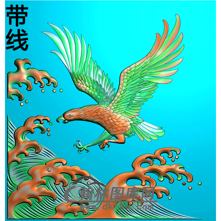 老鹰碑板精雕图（MBBB-1692）展示