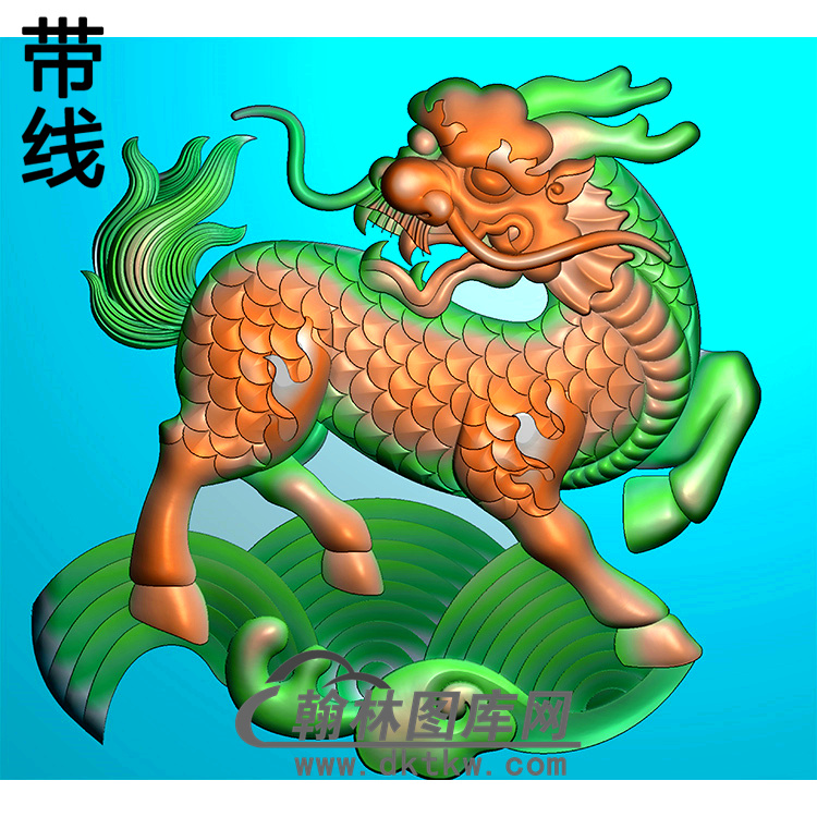 麒麟碑板精雕图（MBBB-1717）展示