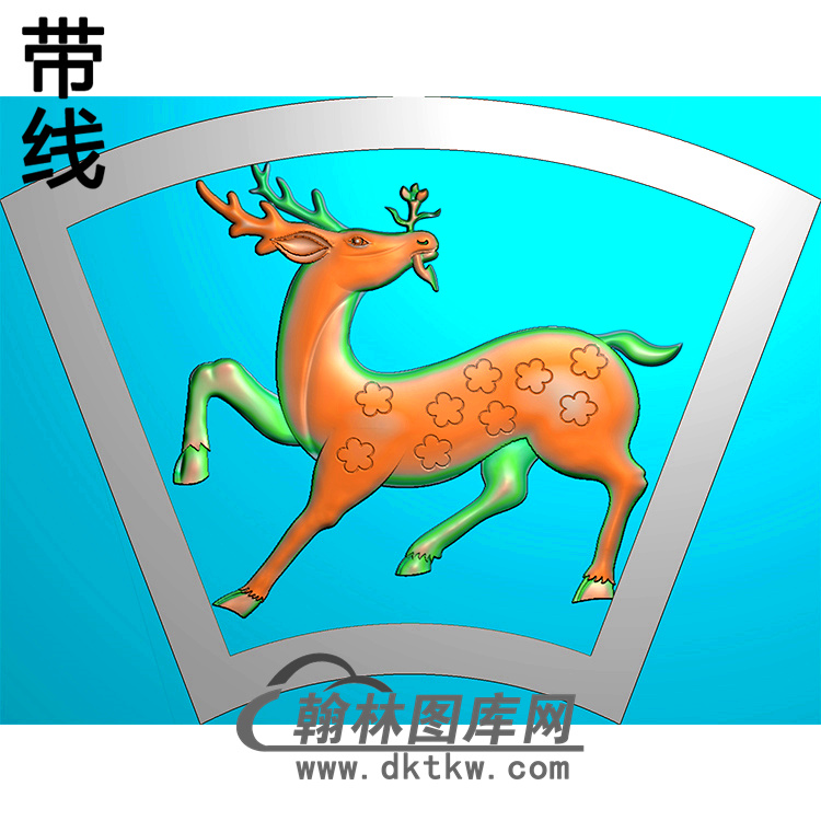 鹿碑板精雕图（MBBB-1737）展示