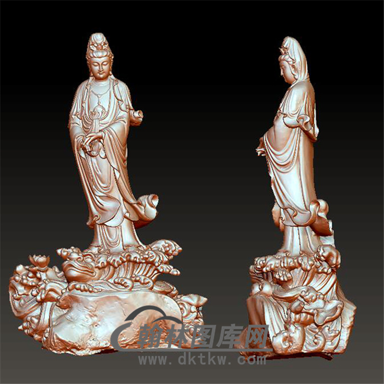 踏浪观音立体圆雕图(YGY-067)展示