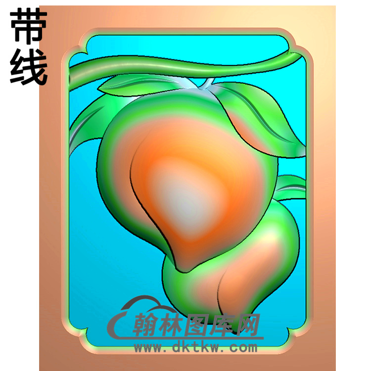桃子碑板精雕图（MBBB-1751）展示