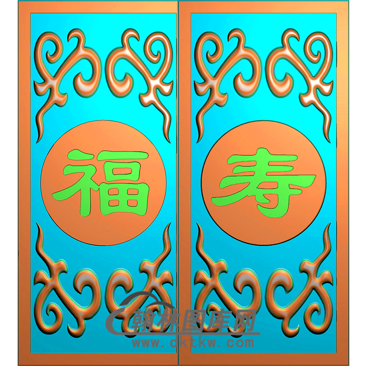 福寿无线碑板精雕图（MBBB-1776）展示