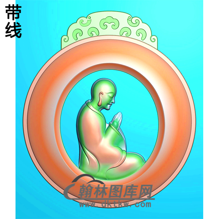 侧脸佛悟道佛像精雕图（DXF-091)展示