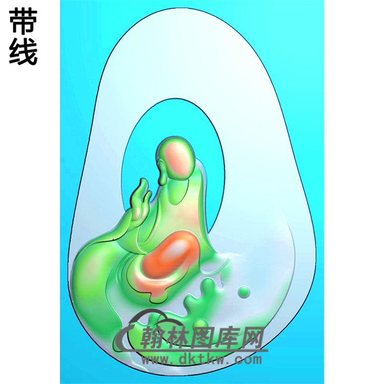 侧脸悟道佛像精雕图（DXF-113)展示