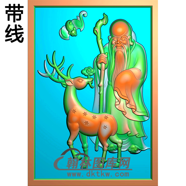 寿星鹤碑板精雕图（MBBB-1828）展示
