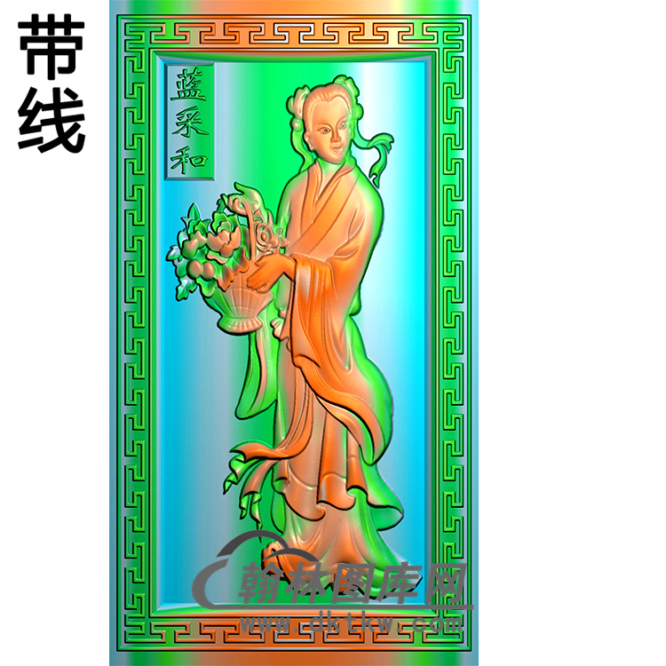 蓝采和碑板精雕图（MBBB-1840）展示