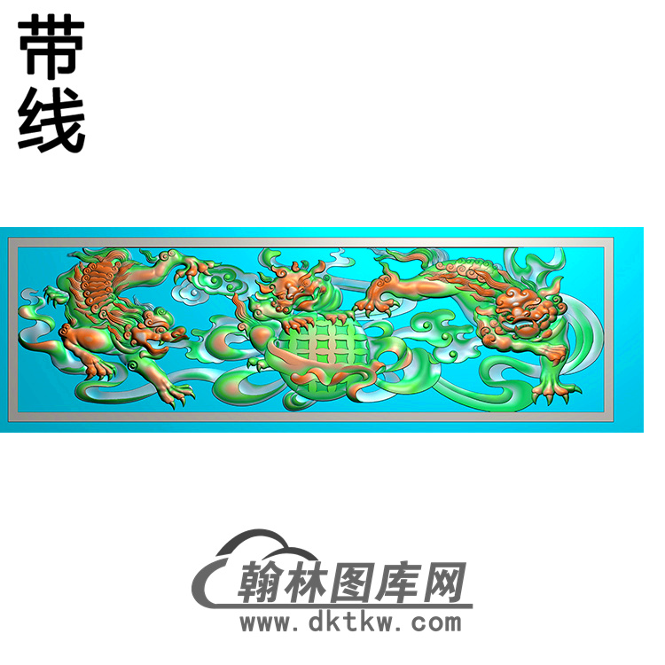 狮子绣球碑板精雕图(MBBB-1854)展示