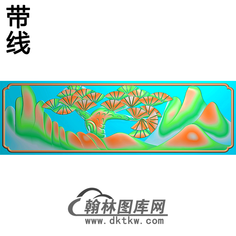 松树碑板精雕图（MBBB-1883）展示