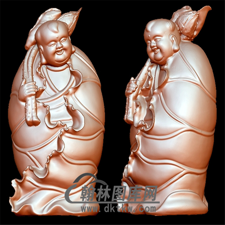 包荷叶童子立体圆雕图(YML-078)展示