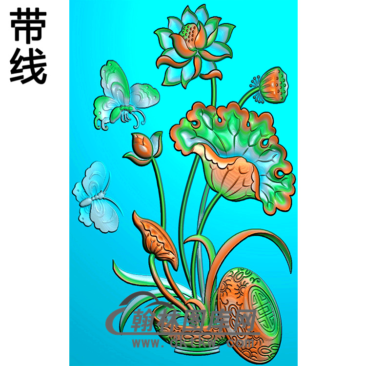 荷花碑板精雕图（MBBB-1924）展示