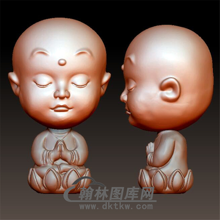 小和尚三通立体圆雕图(BBF-016)展示