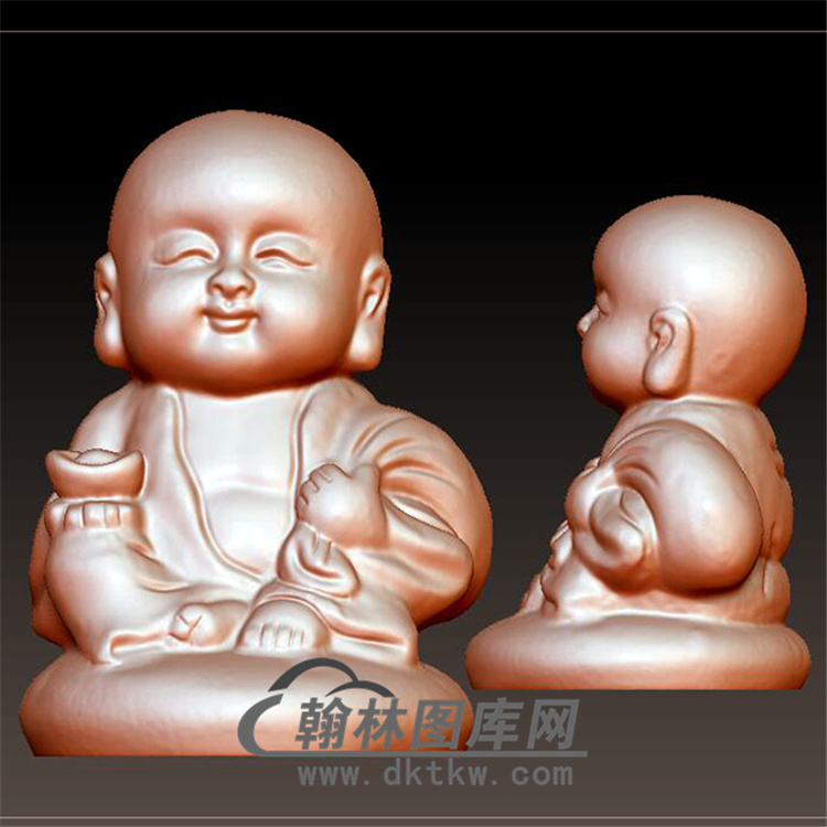 元宝小和尚立体圆雕图(BBF-039)展示