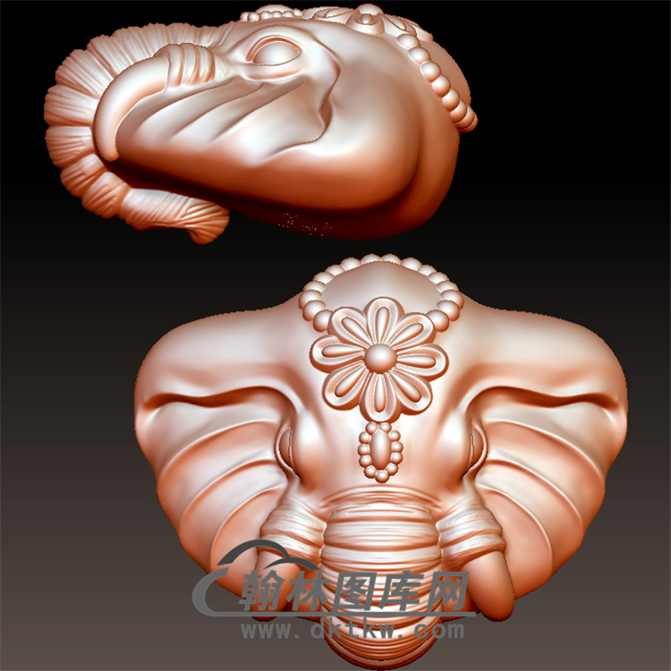 象神玉雕立体圆雕图(YQT-003)展示