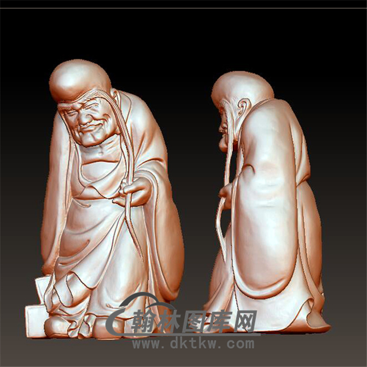 长眉罗汉立体圆雕图(YQT-030)展示