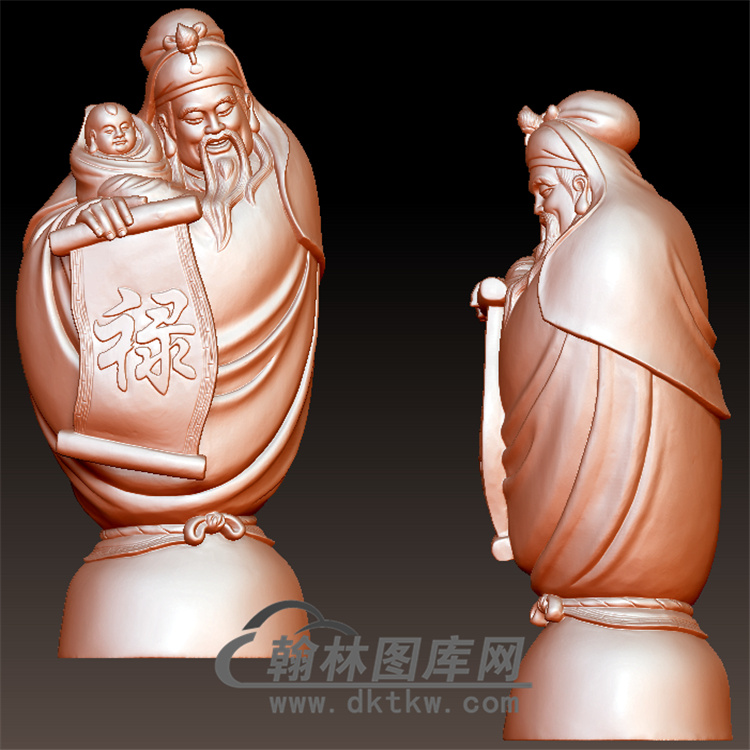 禄立体圆雕图(YQT-047)展示