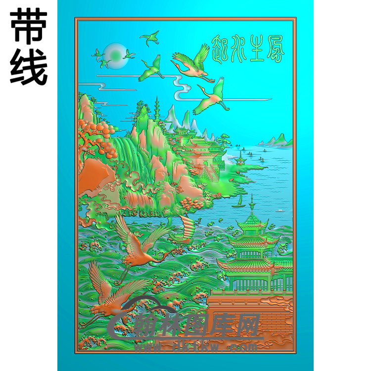 松鹤精雕图（SH-004)展示