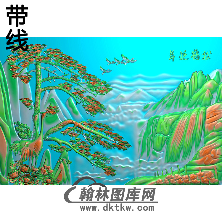 松鹤精雕图（SH-220)展示