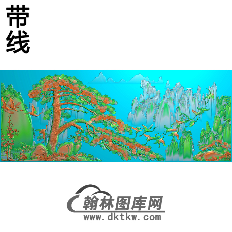 松鹤精雕图（SH-223)展示