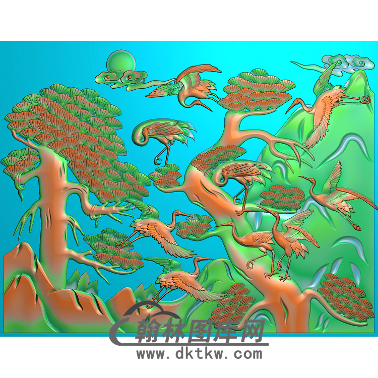 松鹤精雕图（SH-240)展示