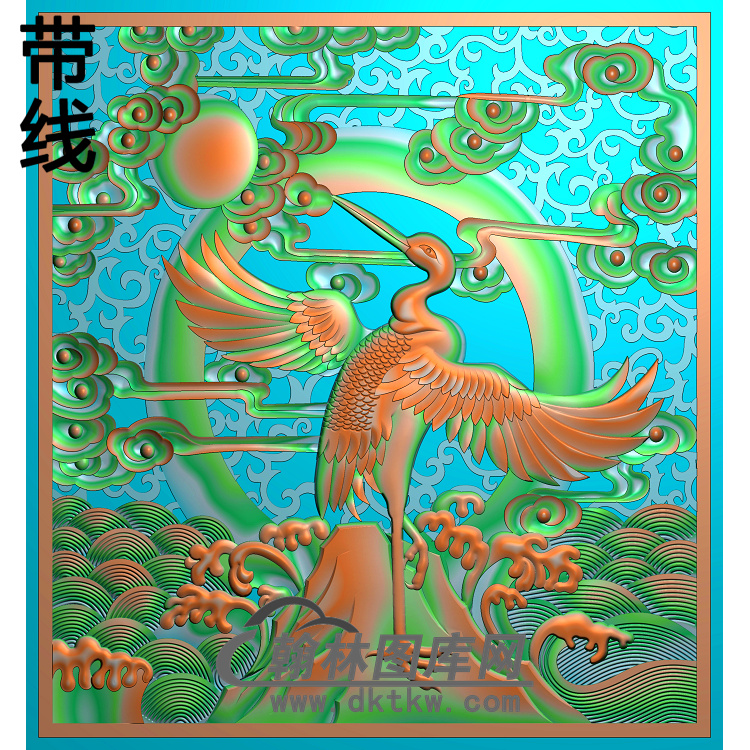 松鹤精雕图（SH-244)展示