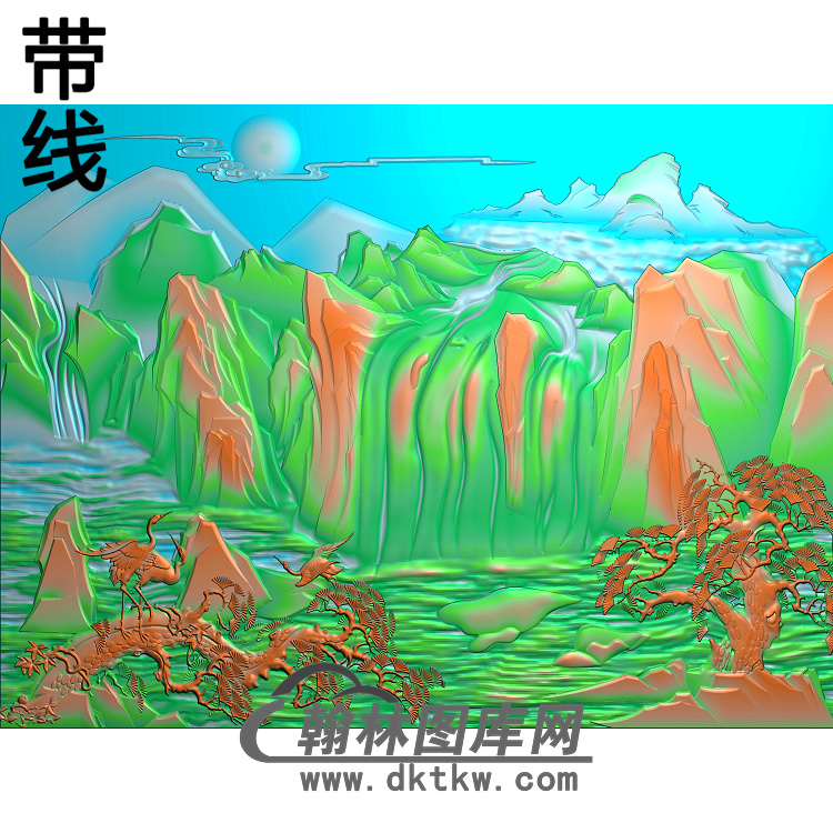 松鹤精雕图（SH-246)展示