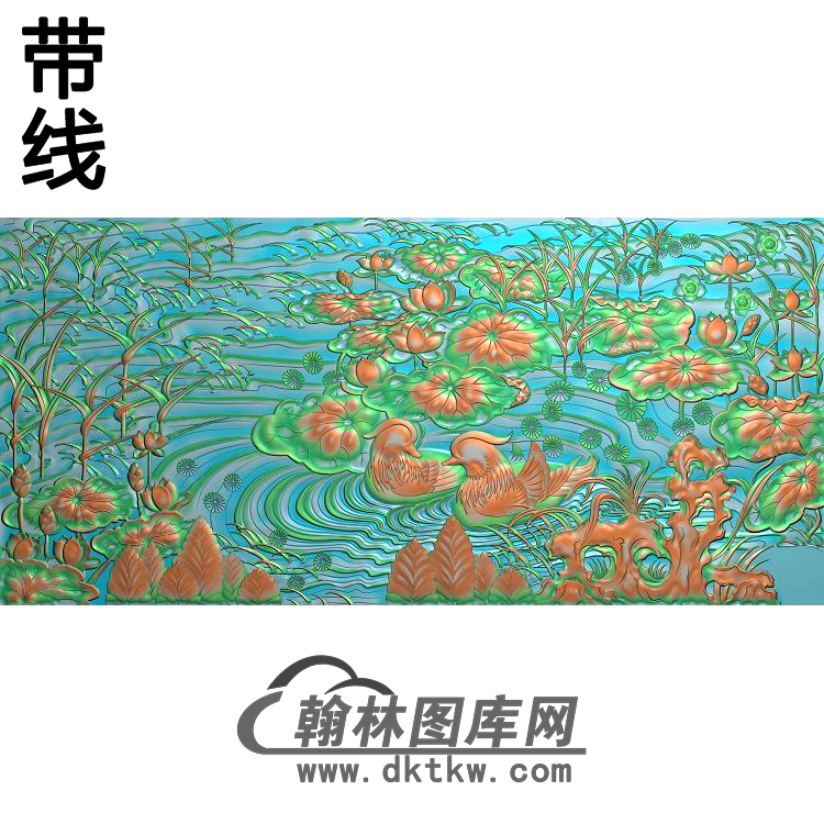 荷花精雕图（HHY-002)展示