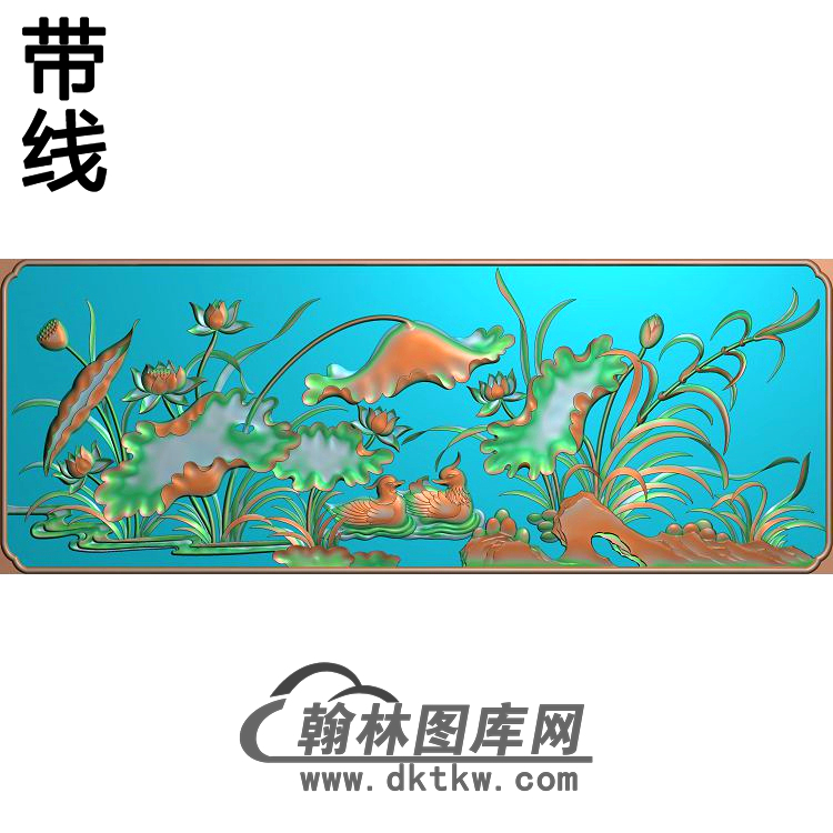 荷花精雕图（HHY-003)展示