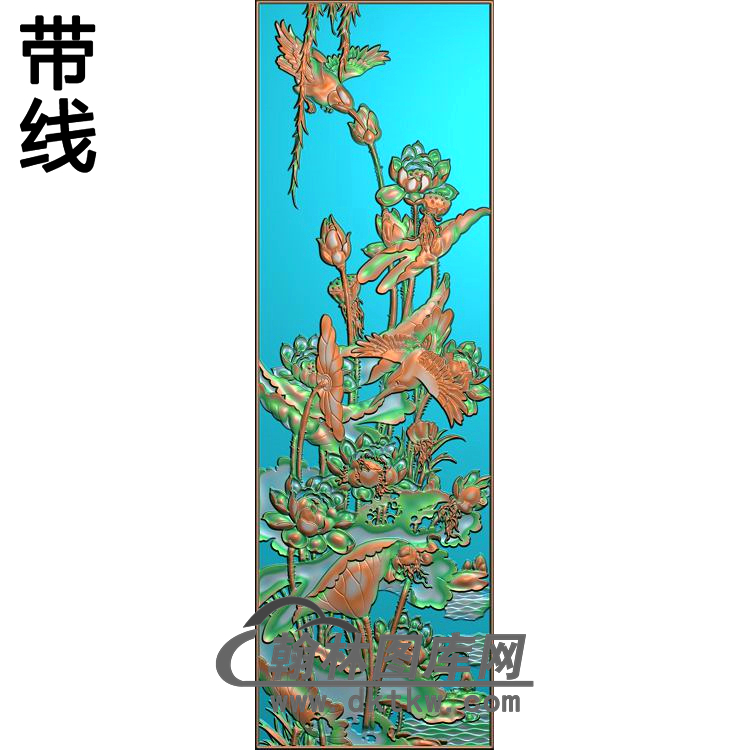 荷花精雕图（HHY-008)展示