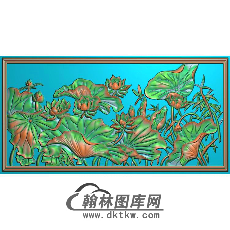 荷花精雕图（HHY-014)展示