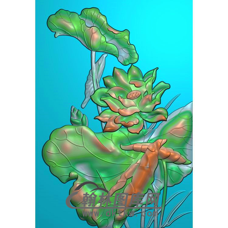 荷花精雕图（HHY-024)展示