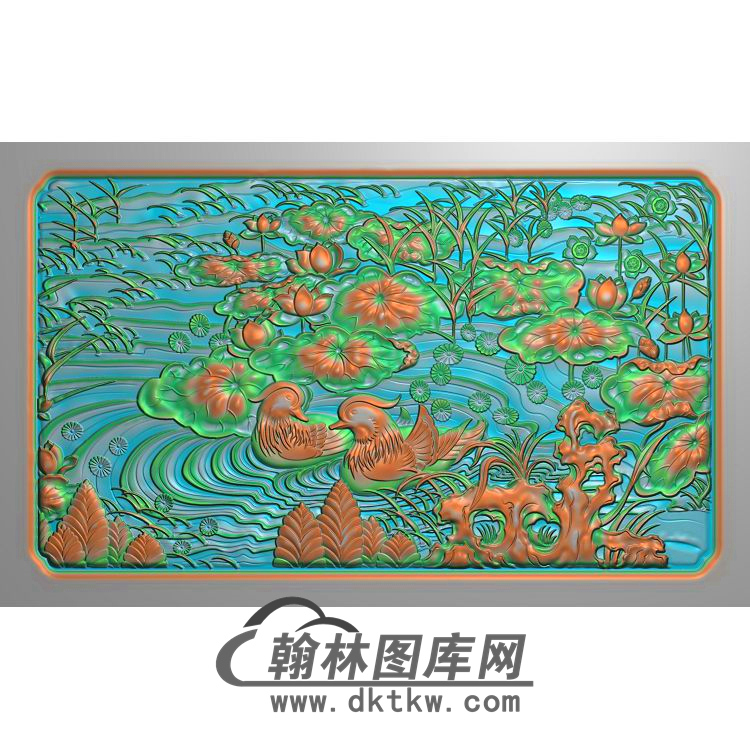 荷花精雕图（HHY-026)展示